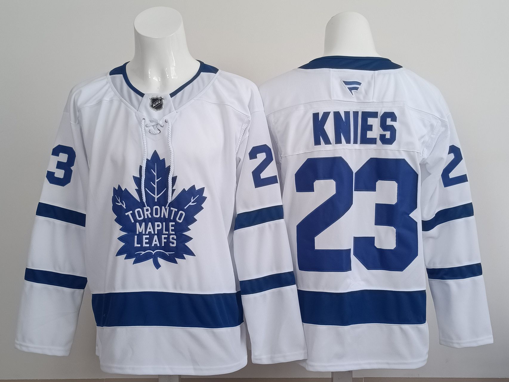 Men 2025 Toronto Maple Leafs 23 Knies White NHL Jersey style 01